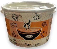 16 OZ KARTON ÇORBA KASESİ EKSTRA+PLASTİK KAPAK (500 ADET)