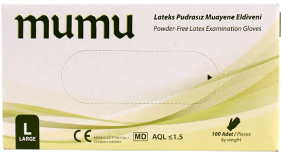 PUDRASIZ LATEKS ELDİVEN  LARGE 100 ADET
