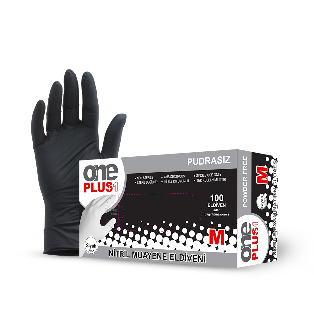 NİTRİL SİYAH ELDİVEN  MEDİUM 100 ADET