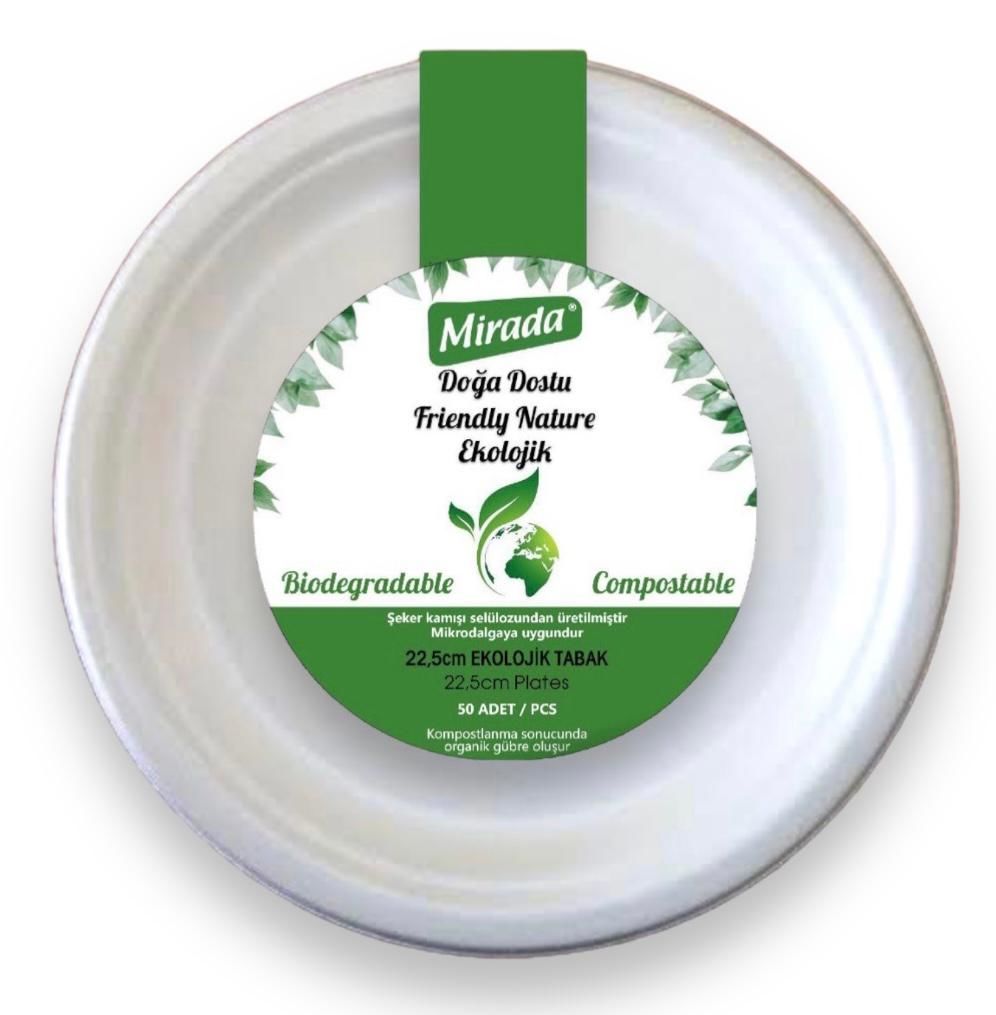 KARTON EKOLOJİK TABAK 23 CM 50 ADET/1 PAKET
