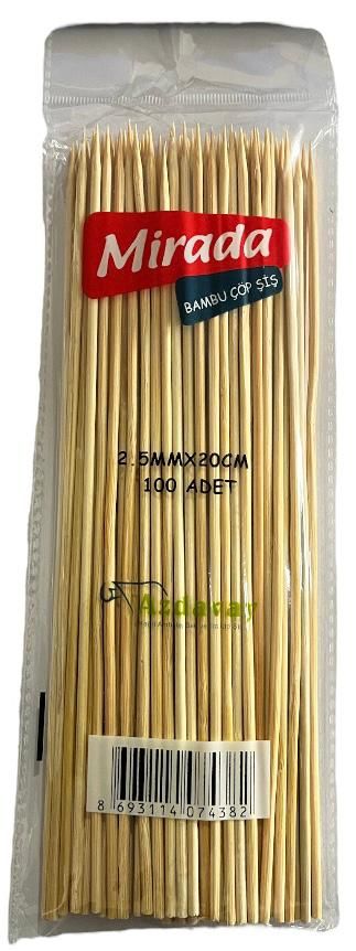 AHŞAP ÇÖP ŞİŞ 20 CM 100 ADET/1 PAKET