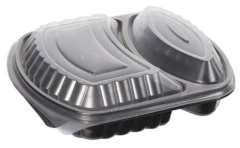 MİKRODALGA YEMEK KABI İKİ BÖLMELİ KAP+KAPAK 200 ADET