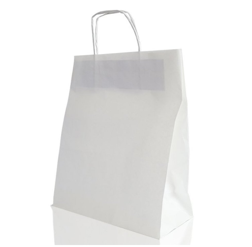 ÇANTA BEYAZ KRAFT 32X40X12 CM BURGU SAP RENKLİ