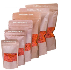 Kilitli Doypack Kraft Pencereli 13x22,5x3,5 Cm (250 ADET)