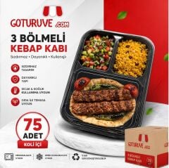 KEBAP KABI&YEMEK KABI 3 BÖLMELİ  75 ADET
