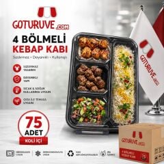 DÖRT BÖLME KEBAP KABI SİYAH  75 ADET